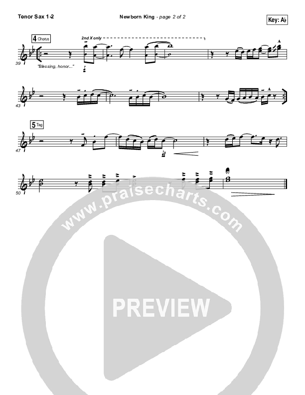 Creation's King Tenor Sax 1/2 (Paul Baloche)