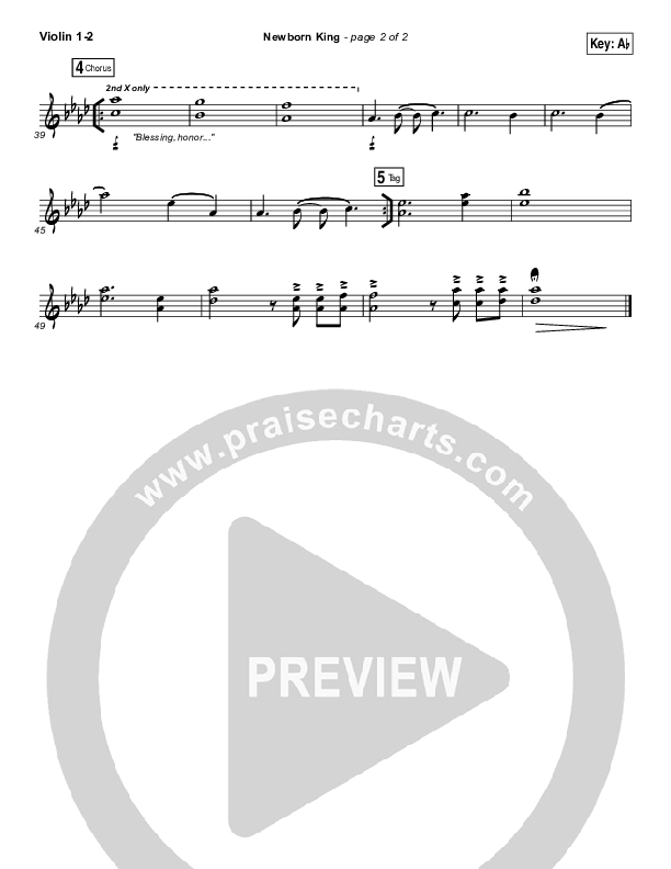 Creation's King Violin 1/2 (Paul Baloche)