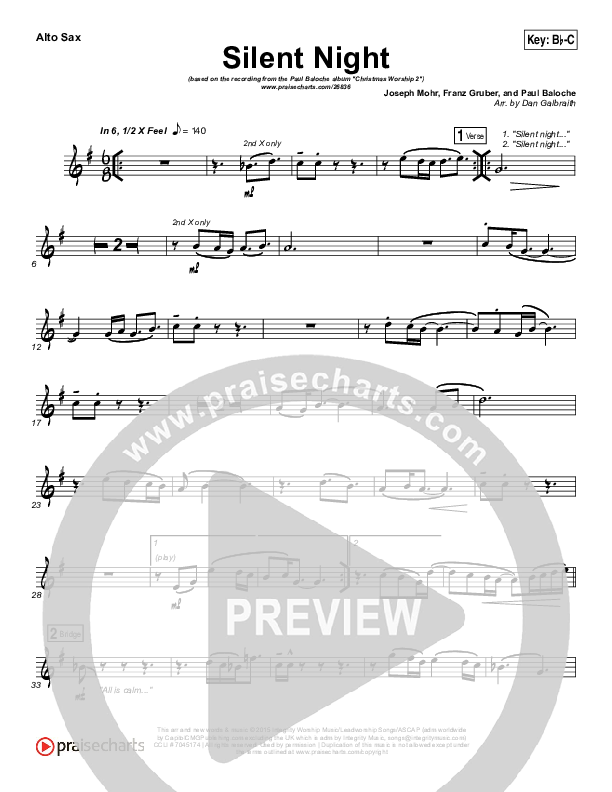 Silent Night Alto Sax (Paul Baloche)