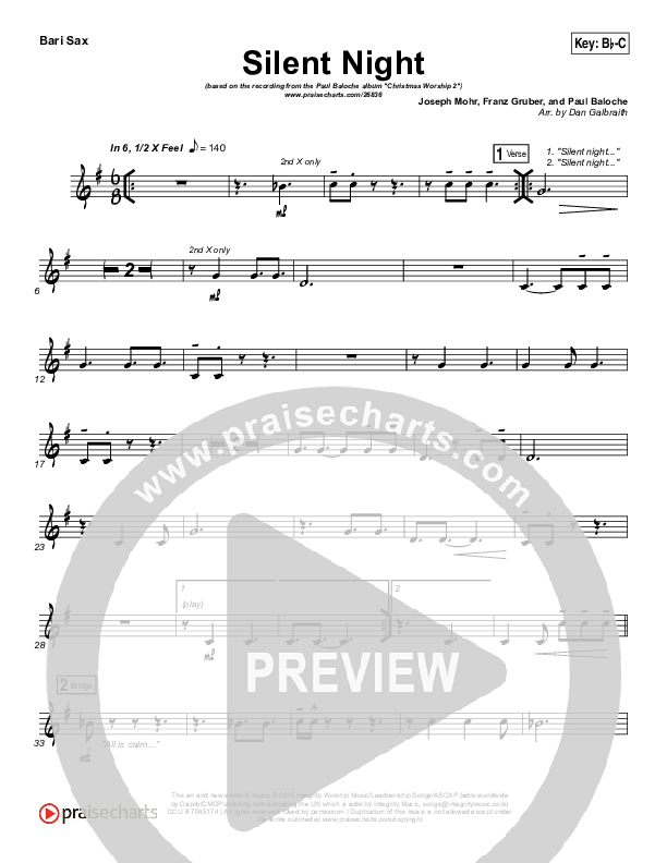 Silent Night Bari Sax (Paul Baloche)