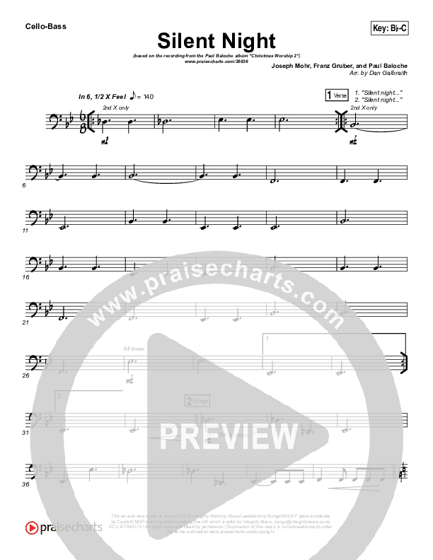 Silent Night Cello/Bass (Paul Baloche)