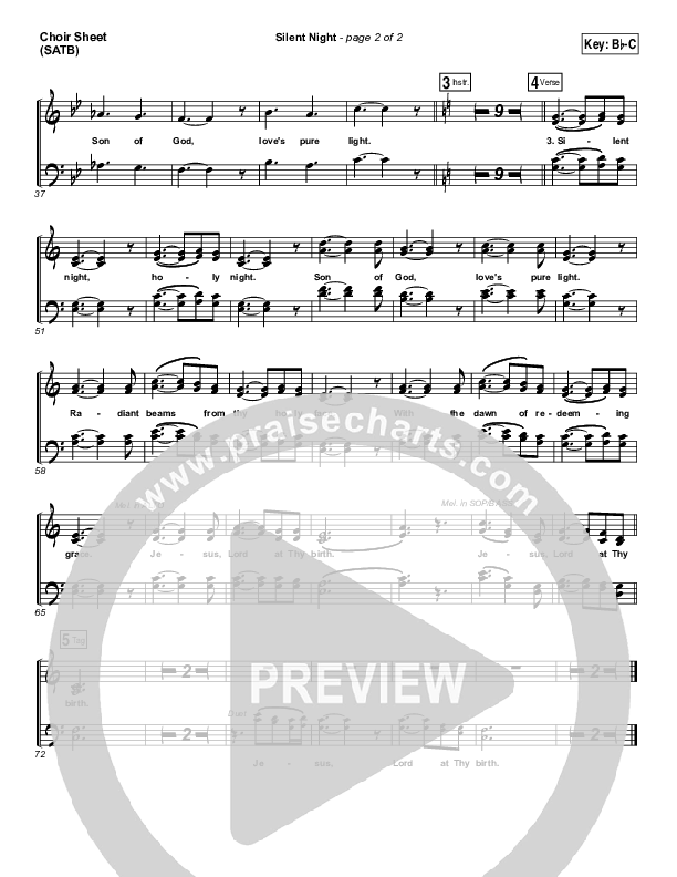 Silent Night Choir Sheet (SATB) (Paul Baloche)