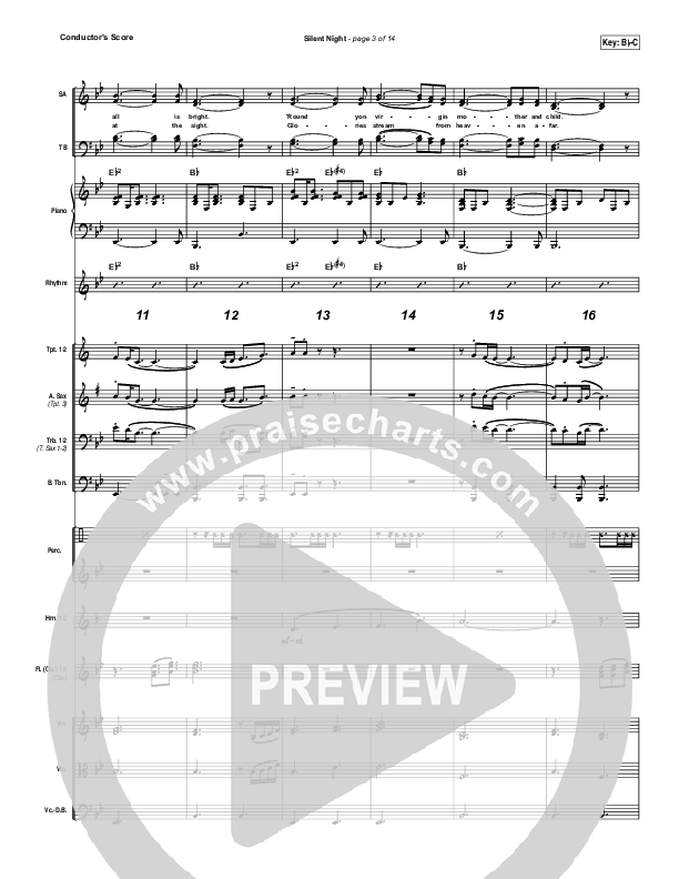 Silent Night Conductor's Score (Paul Baloche)