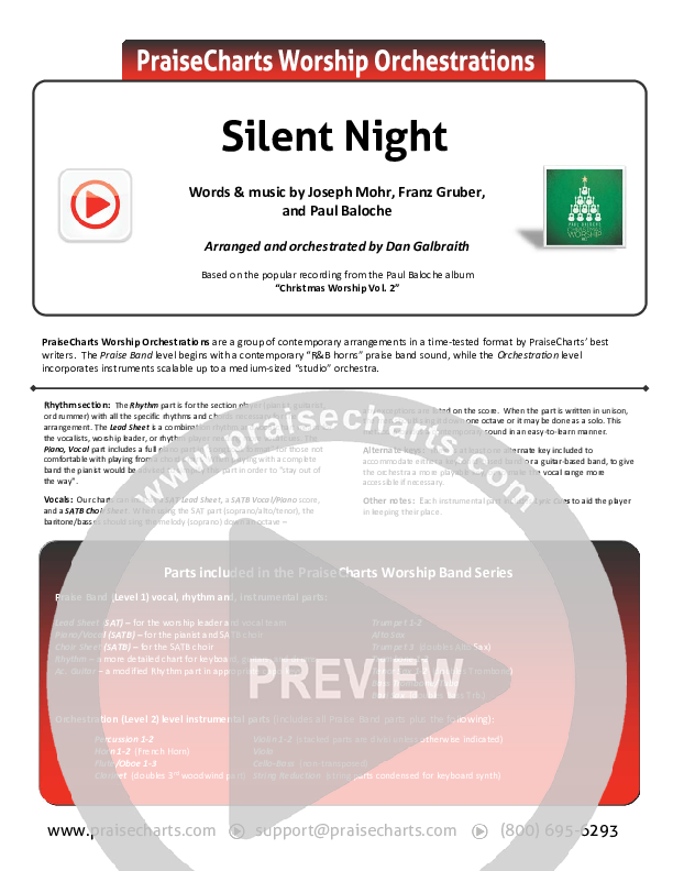 Silent Night Cover Sheet (Paul Baloche)