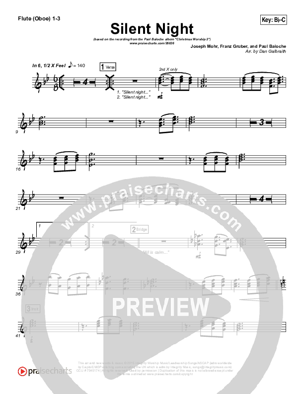 Silent Night Flute/Oboe 1/2/3 (Paul Baloche)