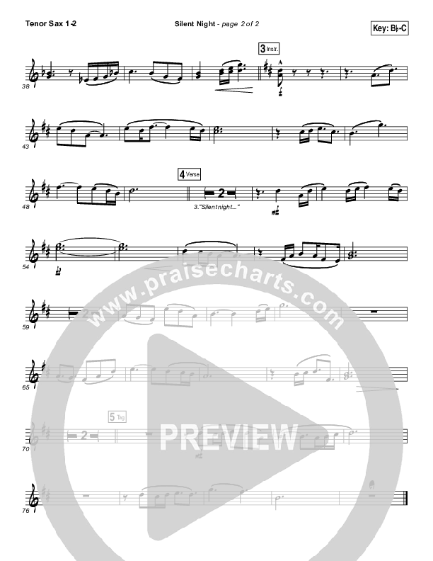 Silent Night Tenor Sax 1/2 (Paul Baloche)