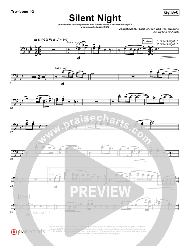 Silent Night Trombone 1/2 (Paul Baloche)