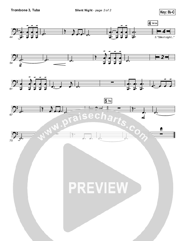 Silent Night Trombone 3/Tuba (Paul Baloche)