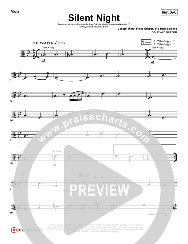 Silent Night Viola (Paul Baloche)