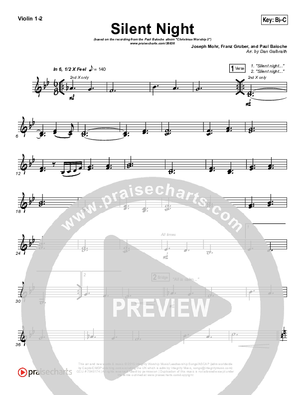 Silent Night Violin 1/2 (Paul Baloche)