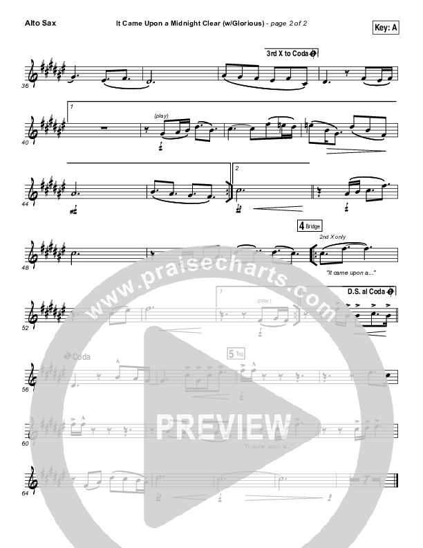 It Came Upon A Midnight Clear (Glorious) Alto Sax (Paul Baloche)