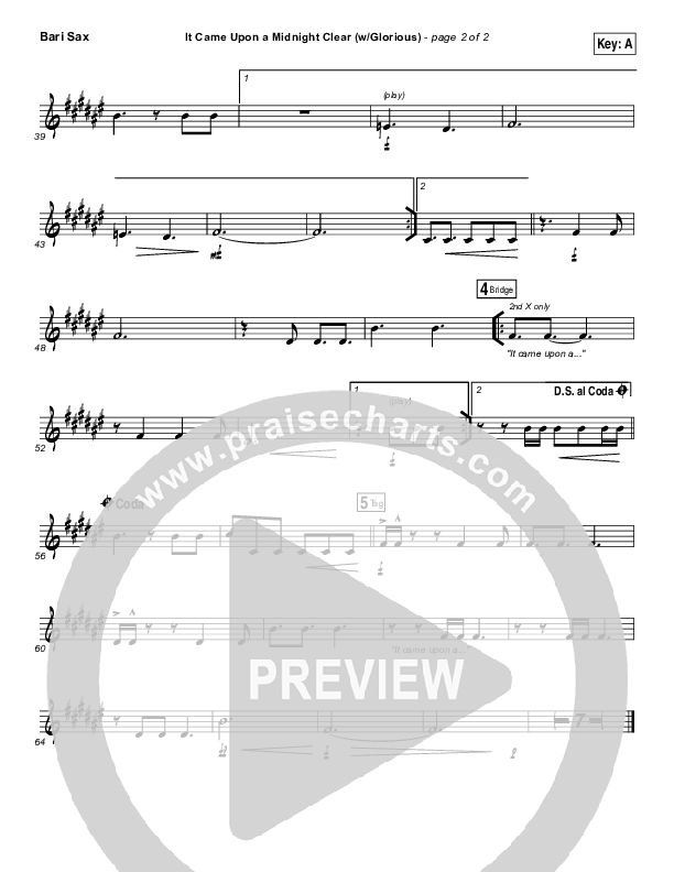 It Came Upon A Midnight Clear (Glorious) Bari Sax (Paul Baloche)