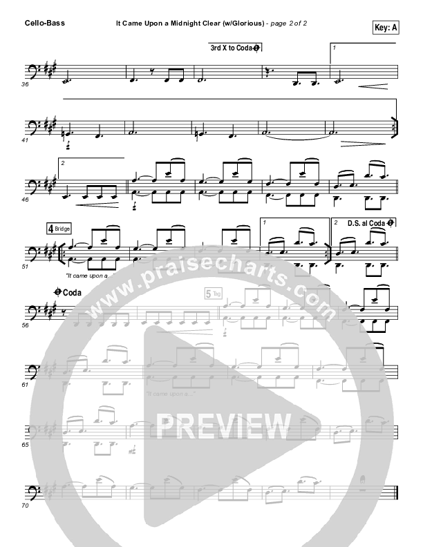 It Came Upon A Midnight Clear (Glorious) Cello/Bass (Paul Baloche)