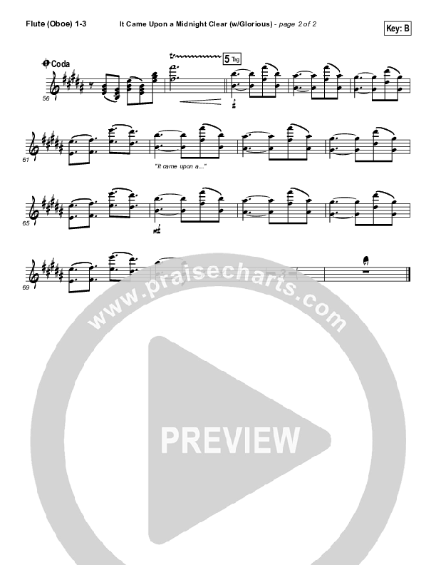 It Came Upon A Midnight Clear (Glorious) Flute/Oboe 1/2/3 (Paul Baloche)