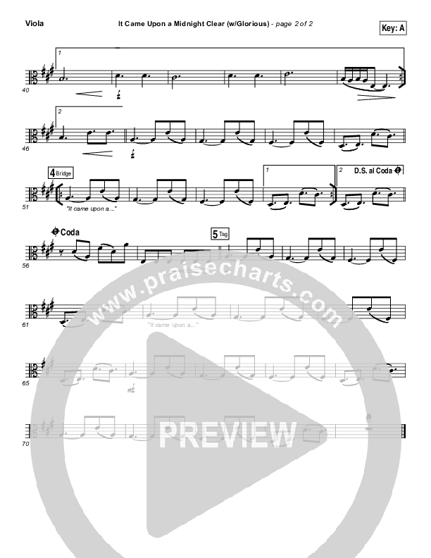 It Came Upon A Midnight Clear (Glorious) Viola (Paul Baloche)