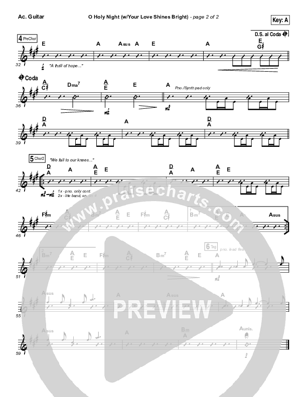 O Holy Night (Love Shines Bright) Acoustic Guitar (Paul Baloche)