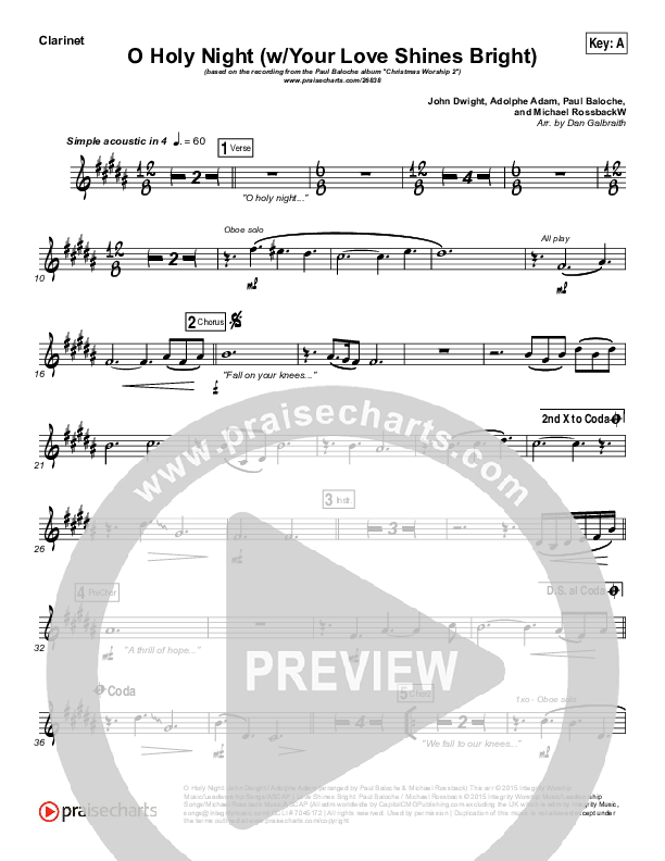 O Holy Night (Love Shines Bright) Wind Pack (Paul Baloche)