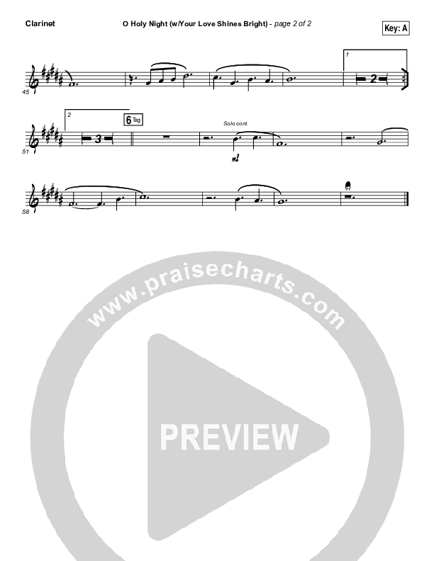 O Holy Night (Love Shines Bright) Clarinet (Paul Baloche)