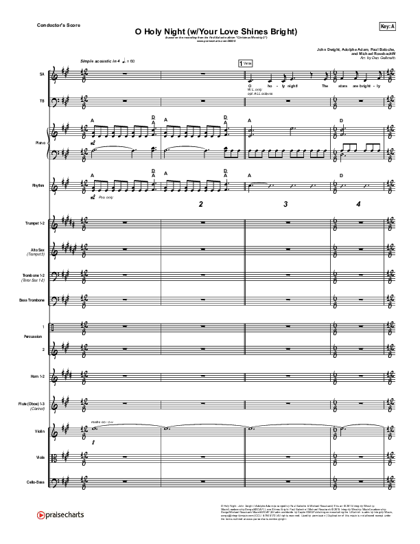 O Holy Night (Love Shines Bright) Conductor's Score (Paul Baloche)