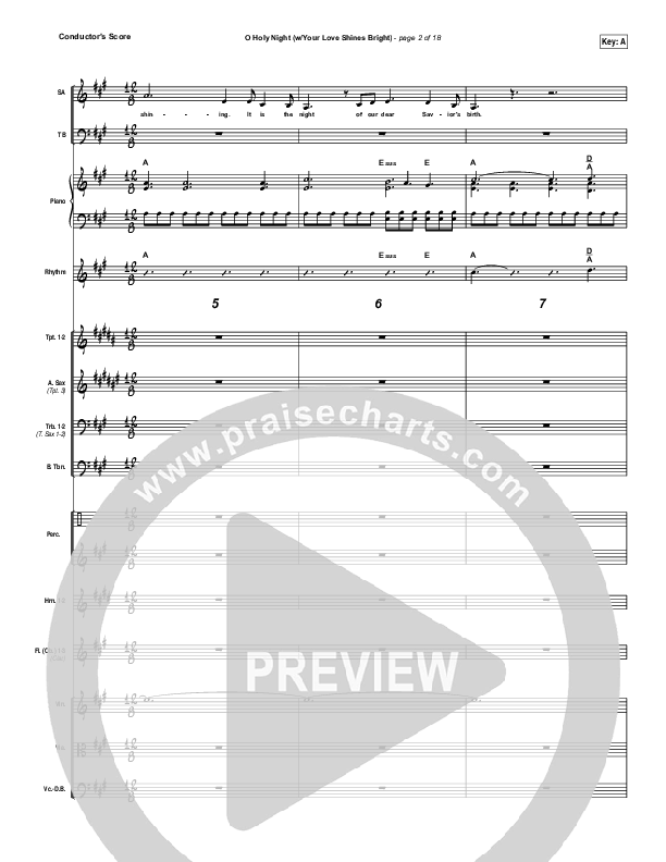 O Holy Night (Love Shines Bright) Conductor's Score (Paul Baloche)