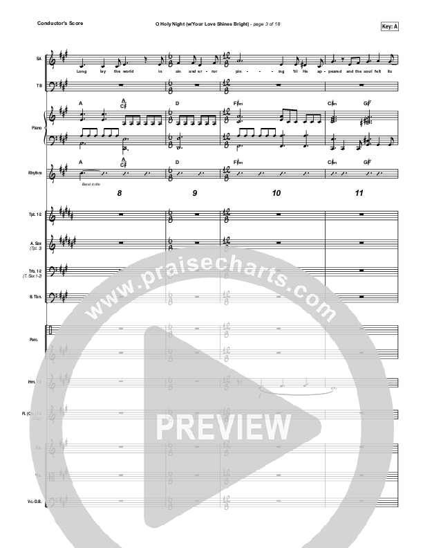 O Holy Night (Love Shines Bright) Conductor's Score (Paul Baloche)