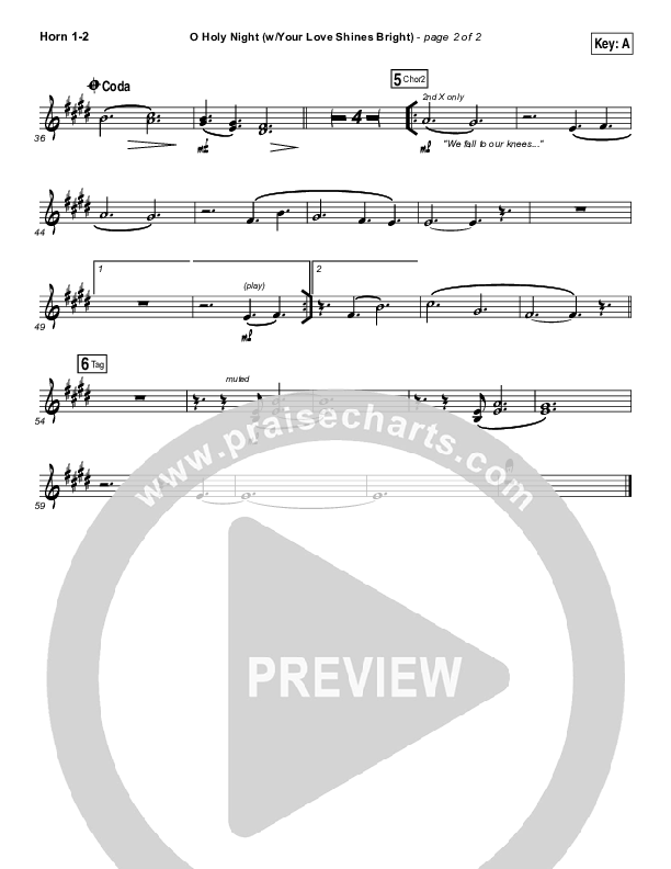 O Holy Night (Love Shines Bright) French Horn 1/2 (Paul Baloche)