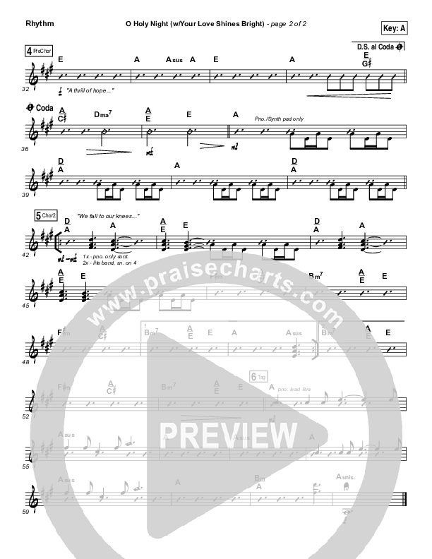 O Holy Night (Love Shines Bright) Rhythm Chart (Paul Baloche)