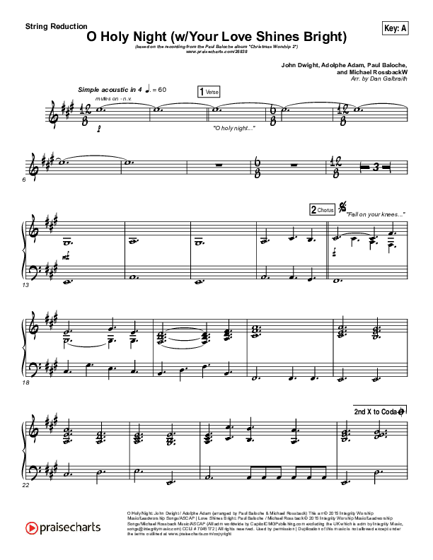 O Holy Night (Love Shines Bright) String Pack (Paul Baloche)