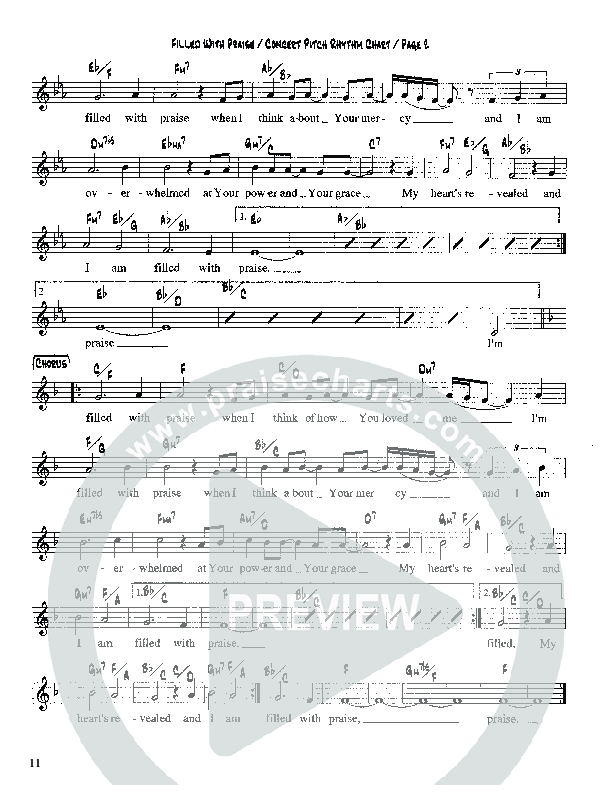 Filled With Praise Lead Sheet (Martha Munizzi)