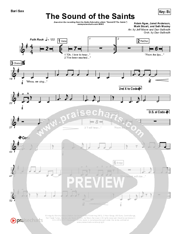 The Sound Of The Saints Bari Sax (Audio Adrenaline)