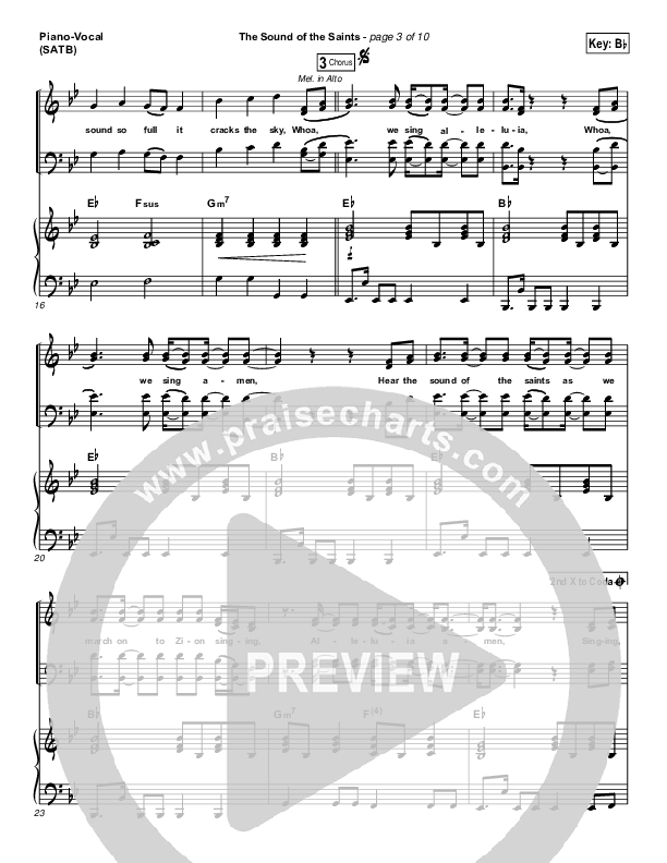 The Sound Of The Saints Piano/Vocal (SATB) (Audio Adrenaline)