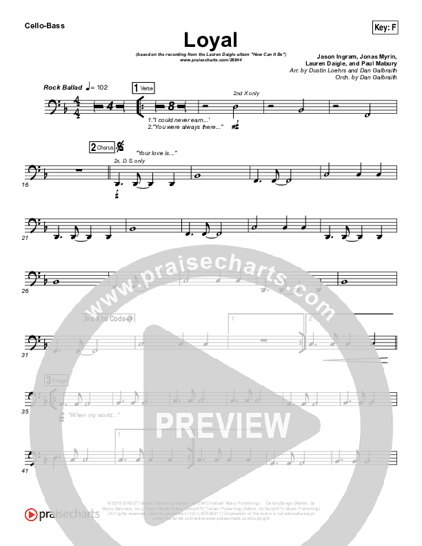 Loyal Cello/Bass (Lauren Daigle)