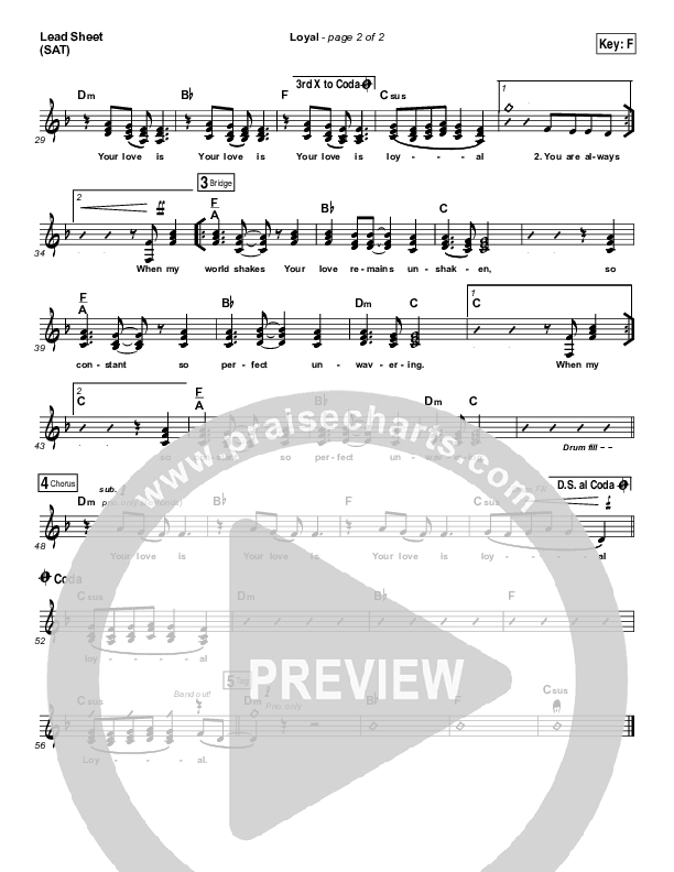 Loyal Lead Sheet (SAT) (Lauren Daigle)