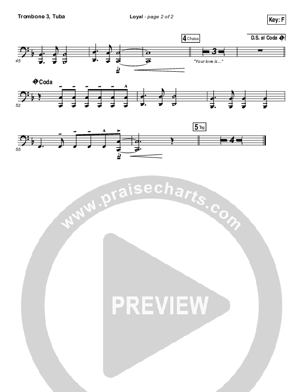 Loyal Trombone 3/Tuba (Lauren Daigle)