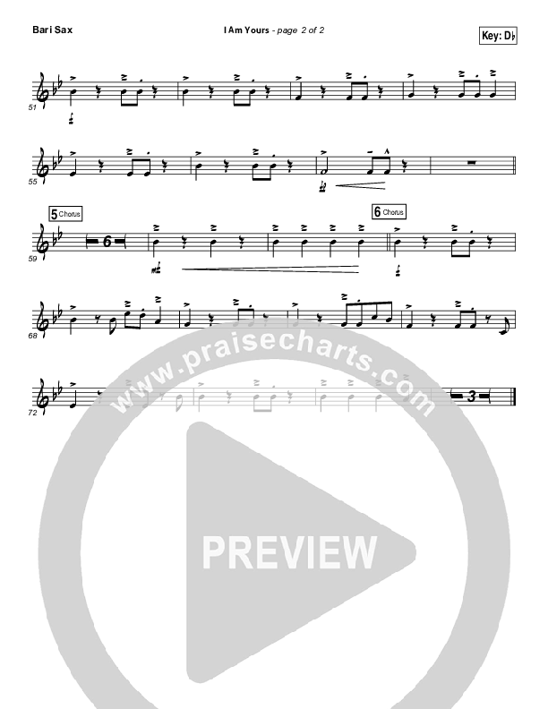 I Am Yours Bari Sax (Lauren Daigle)