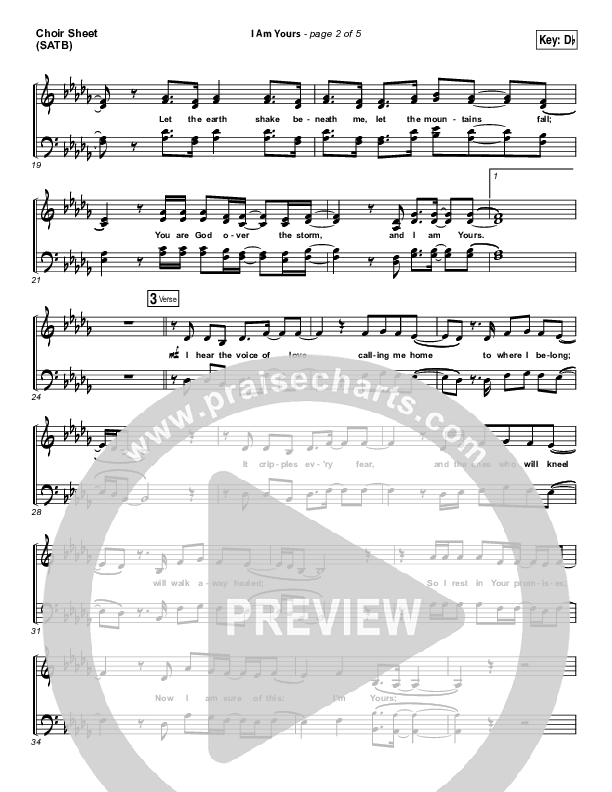 I Am Yours Choir Vocals (SATB) (Lauren Daigle)