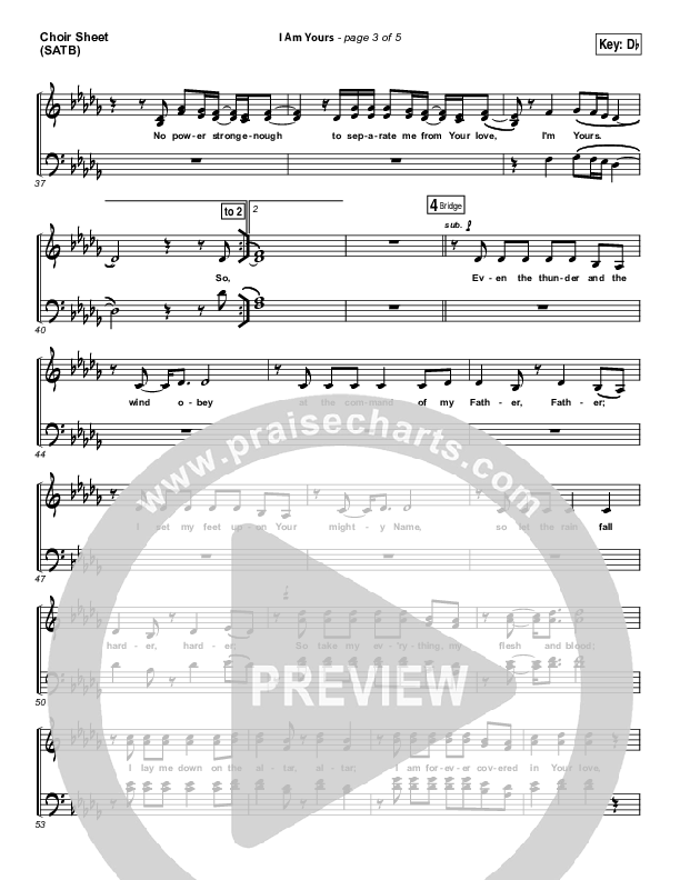 I Am Yours Choir Vocals (SATB) (Lauren Daigle)