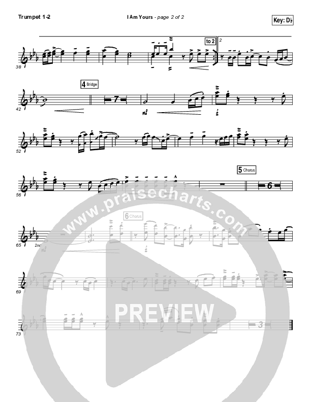 I Am Yours Trumpet 1,2 (Lauren Daigle)