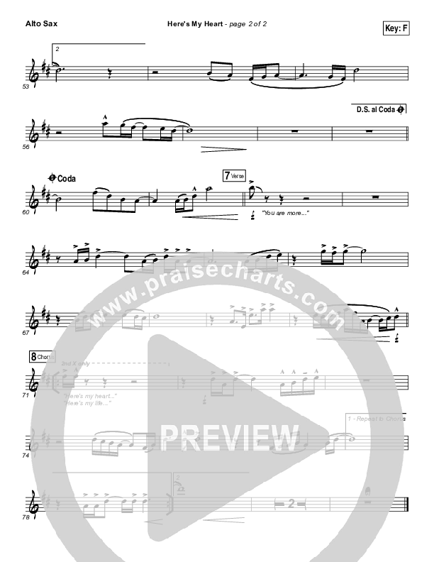 Here's My Heart Alto Sax (Lauren Daigle)