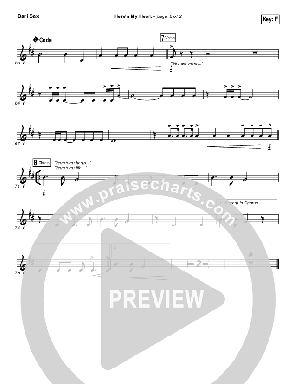 Here's My Heart Bari Sax (Lauren Daigle)