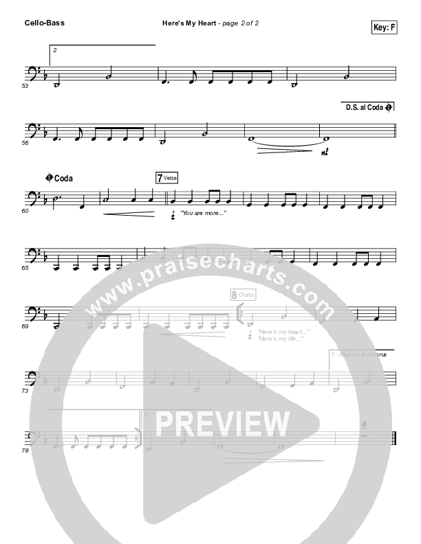 Here's My Heart Cello/Bass (Lauren Daigle)
