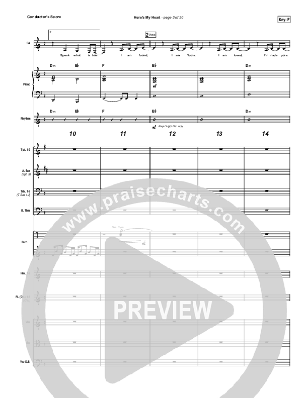 Here's My Heart Conductor's Score (Lauren Daigle)