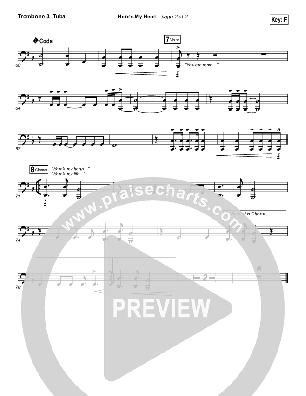 Here's My Heart Trombone 3/Tuba (Lauren Daigle)