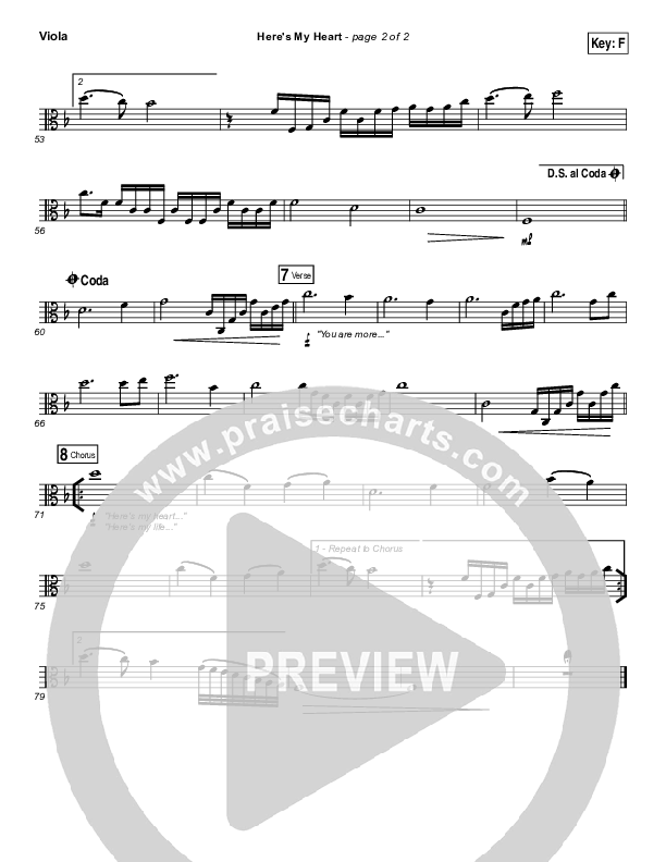 Here's My Heart Viola (Lauren Daigle)