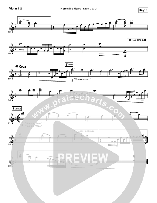 Here's My Heart Violin 1/2 (Lauren Daigle)