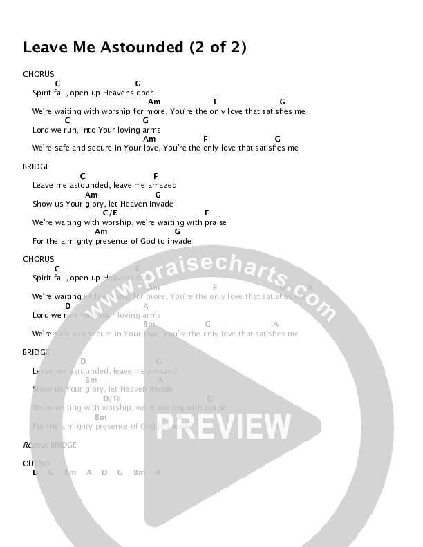 Leave Me Astounded Chords & Lyrics (Planetshakers)