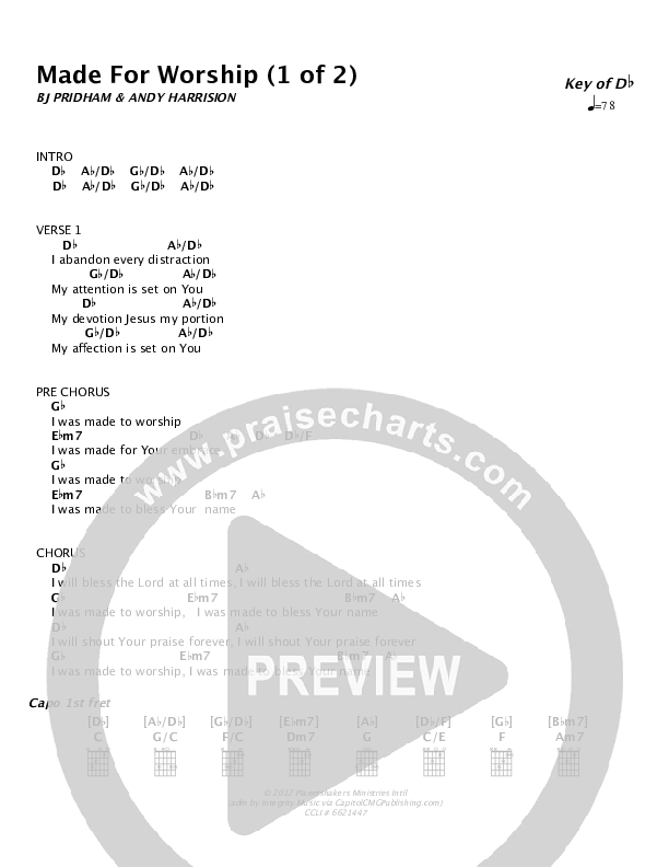 Made For Worship Chords & Lyrics (Planetshakers)