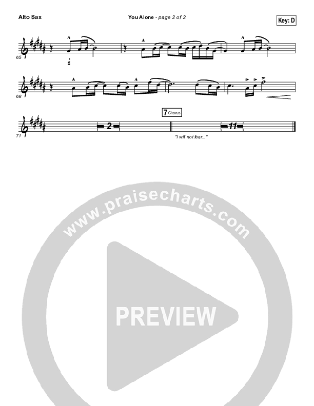 You Alone Alto Sax (Lauren Daigle / North Point Worship)