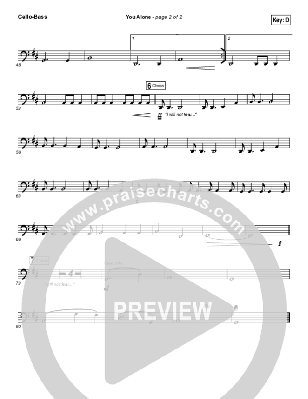 You Alone Cello/Bass (Lauren Daigle / North Point Worship)