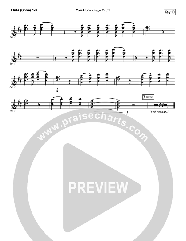 You Alone Flute/Oboe 1/2/3 (Lauren Daigle / North Point Worship)